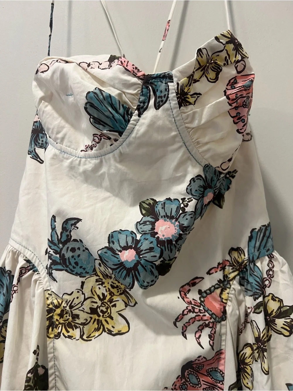 Free People Cherish Printed Midi Dress Size 4 Floral Cotton NWOT Pockets DS1
